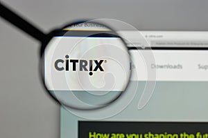 Milan, Italy - August 10, 2017: Citrix Systems logo on the website homepage.