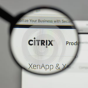 Milan, Italy - August 10, 2017: Citrix Systems logo on the website homepage.