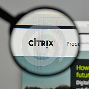 Milan, Italy - August 10, 2017: Citrix Systems logo on the website homepage.