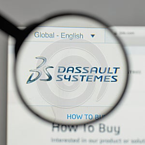 Milan, Italy - August 10, 2017: Dassault Systemes logo on the we