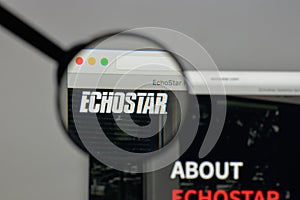 Milan, Italy - August 10, 2017: EchoStar logo on the website ho