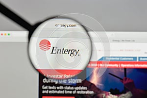 Milan, Italy - August 10, 2017: Entergy logo on the website home