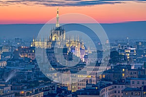 Milan, Italy Cityscape with the Duomo