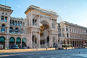 Milan, Italy - 14.08.2018: Galleria Vittorio Emanuele II on Piazza del Duomo, Milan, Italy