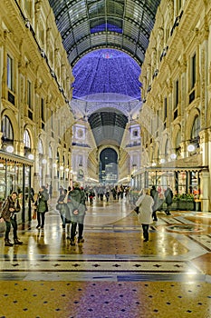 Vittorio Emanuele II Gallery at Night, Milan