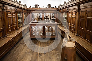 MILAN, ITALY - JUNE 9, 2016: old phramacy at the Science and Technology Museum Leonardo da Vinci