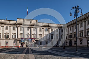 Milan, Italy - 30 June 2019: View of Palazzo Reale - Royal Palace