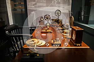 MILAN, ITALY - JUNE 9, 2016: workplace of telegraph operator at Science and Technology Museum Leonardo da Vinci