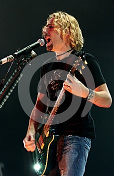 Nickelback , Chad Kroeger during the concert