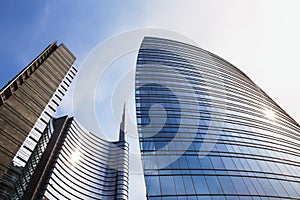 MILAN, ITALY - Mar 11, 2014: Milan, Italy. Unicredit Tower, building in Gae Aulenti square, the new buisness district of Milan photo
