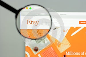 Milan, Italy - May 7, 2017: Etsy website homepage and logo.
