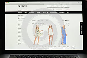 Milan, Italy - May 7, 2017: Revolve website homepage. It's a fas