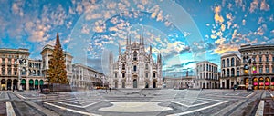 Milan, Italy at the Milan Duomo and Galleria During Christmas Time