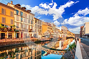 Milan, Italy - Naviglio Grande landmark of Milano, Lombardy