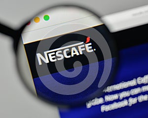 Milan, Italy - November 1, 2017: Nescafe logo on the website homepage.