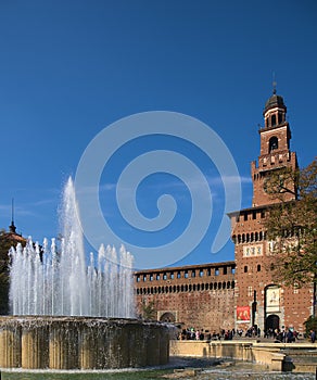 Milano Castle - Castello Sforzesco - popular tourist destination in Milan