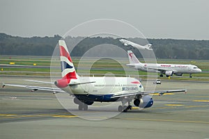 Airbus A319 G-EUOI British Airways awaiting departure. Malpensa Airport. Milan