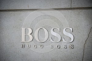 Milan, Italy - September 24, 2017: Hugo Boss store in Milan. Fa