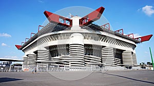 MILAN, ITALY - SEPTEMBER 13, 2017: Stadio Giuseppe Meazza commonly known as San Siro, is a football stadium in the San Siro distri