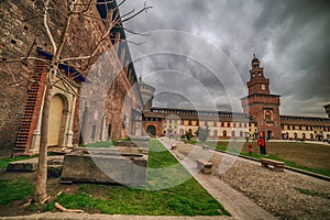 Milan, Italy: Sforza Castle, Castello Sforzesco