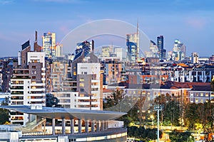 Milan, Italy Skyline at Porta Nuova