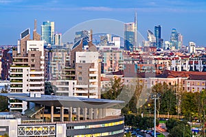 Milan, Italy skyline at Porta Nuova Financial District