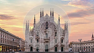 Milan Italy time lapse at Milano Duomo Cathedral