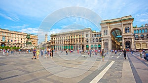 Milan, Italy - 14.08.2018: Vittorio Emanuele II Gallery at Piazza del Duomo in Milan