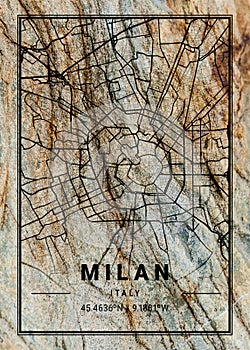 Milan - Italy Zoe Marble Map