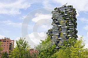Milan, Lombardy, Italy - MAY, 5, 2024: the Bosco Verticale skyscrapers photo