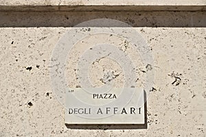 Street sign of Piazza degli Affari in Milan. The Borsa Italiana photo