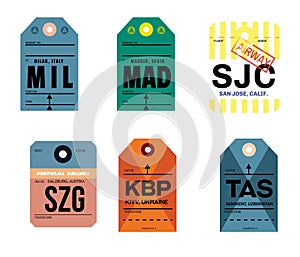 Milan madrid san jose kiyv tashkent salzburg baggage tag