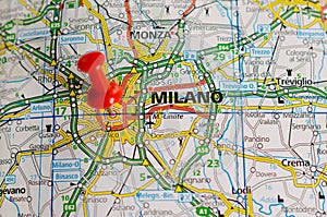 Milan on map