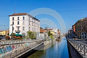 Milan Navigli Milano restaurant and bar district travel traveling holidays vacation town in Italy photo