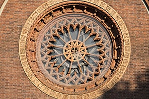 Milan: Rose window of Carmine church