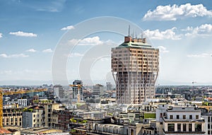 Milan skyline with Velasca Tower photo
