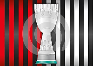 Milan VS Juventus, football teams flags and supercoppa silhouette