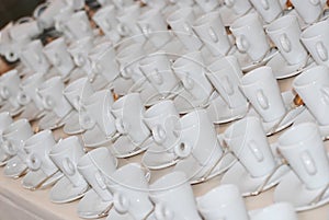 coffee cups lined up