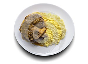 Milanese risotto with saffron and braised veal