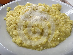 Milanese saffron rice dish with parmesan cheese