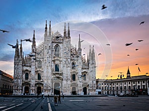 First lights on the Duomo