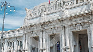 Milano Centrale timelapse in Piazza Duca d'Aosta is the main railway station of the city of Milan in Italy.