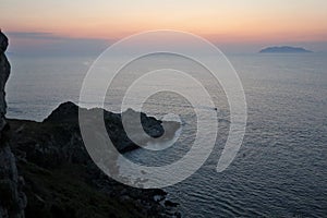 Milazzo - Panorama di Punta Milazzo dopo il tramonto photo