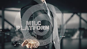 MILC Platform with hologram businessman concept