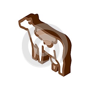Milch cow isometric icon vector illustration