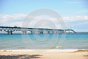 The 5 mile Mackinaw Bridge