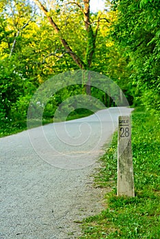 Towpath trail mile marker photo
