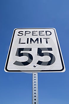 55 mile per hour sign.