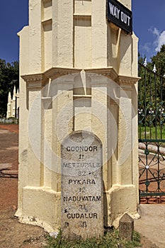 Mile Ston at 0 point -St.Stephen`s Church 1830 Ooty oldest churches in the Nilgiris district Tamil Nadu