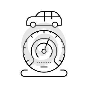 mileage car equipment line icon vector illustration